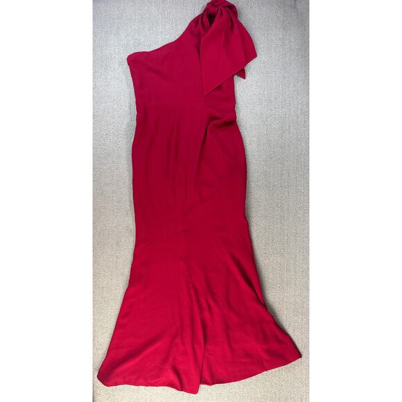 Dress the Population Formal Dress Georgina Gown Maxi One Shoulder Red Size XL - Picture 4 of 12